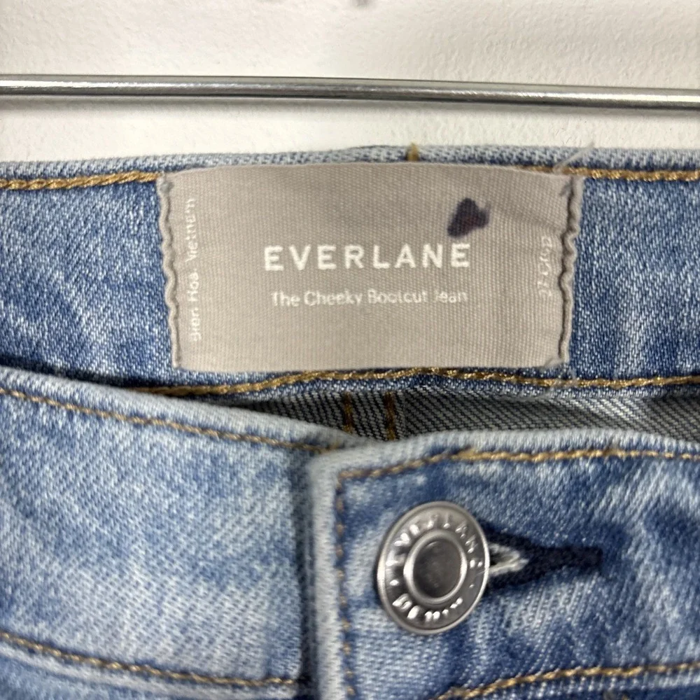 Everlane Cheeky Bootcut Denim Jean Stretch Light Wash Sunbleached Blue 27 Crop